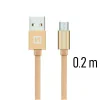 Cablu de date Swissten textil Micro USB 0.2 m Auriu