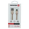 Cablu de date Swissten textil Micro USB 0.2 m Auriu