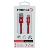 Cablu de date Swissten textil USB / Micro USB 0,2 m Rosu