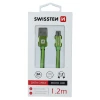 Cablu de date Swissten textil USB / Micro USB 1,2 m verde