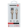 Cablu de date Swissten textil Micro USB 2,0 m Gold