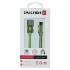 Cablu de date Swissten textil USB / Micro USB 2,0 m verde