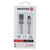 Cablu de date Swissten textil USB / Micro USB 2,0 m ROZ / Auriu