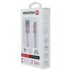 Cablu de date Swissten textil USB / Micro USB 2,0 m ROZ / Auriu