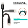 Cablu de date Swissten textil USB / USB-C 0,2 m Argintiu
