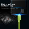 Cablu de date Swissten textil USB / USB-C 1,2 m verde