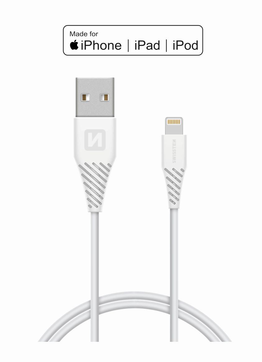 Cablu de date Swissten TPE USB / Lightning MFI 1,2 M Alb thumb