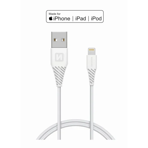 Cablu de date Swissten TPE USB / Lightning MFI 1,2 M Alb