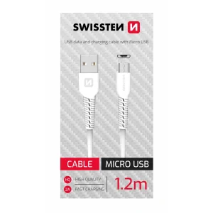 Cablu de date Swissten USB/Micro USB Alb 1,2m 