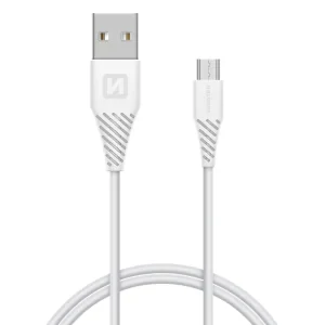Cablu de date Swissten USB / Micro USB 1,5 m Alb (9mm)