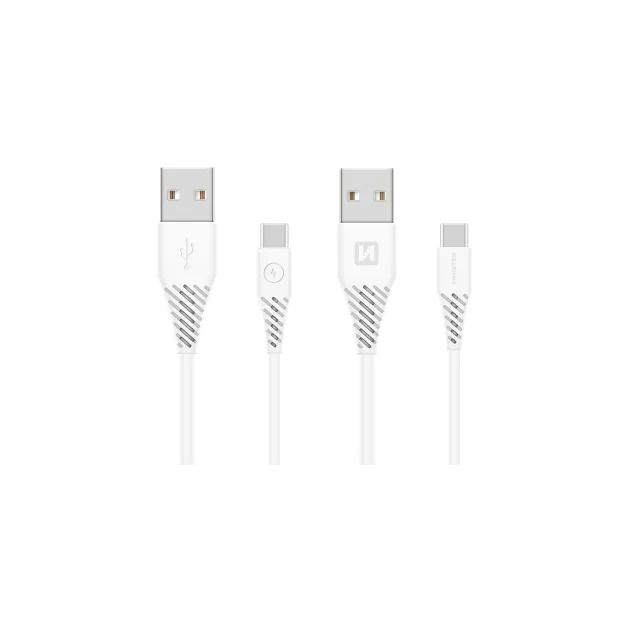 Cablu de date Swissten USB / USB-C 3.1 Alb 1,5 m (9mm)