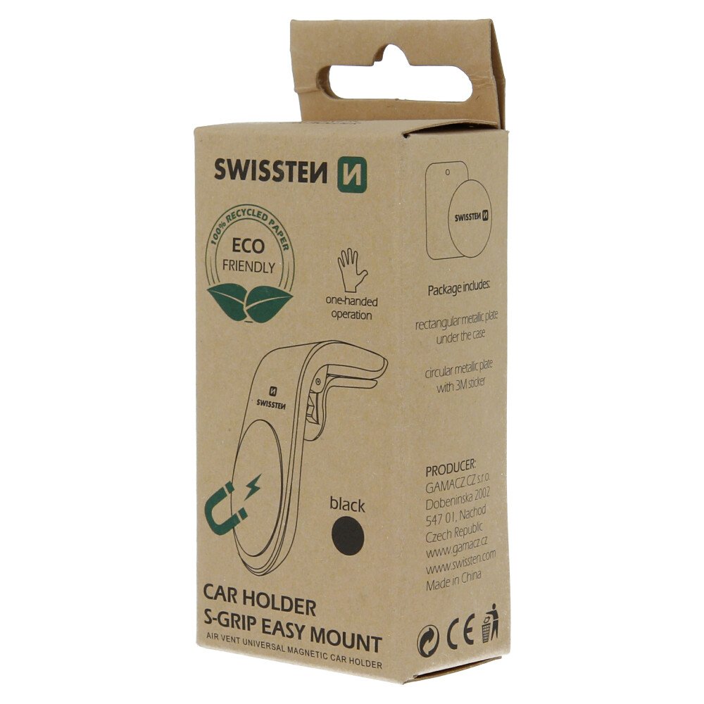 Suport auto magnetic ventilatia masinii Swissten Easy Mount Negru (pachet eco) thumb