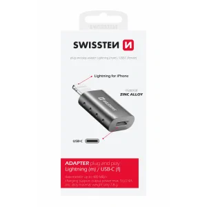 Swissten Adapter Lightning (M)/USB-C (F)