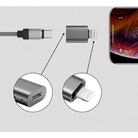 Swissten Adapter Lightning (M)/USB-C (F)