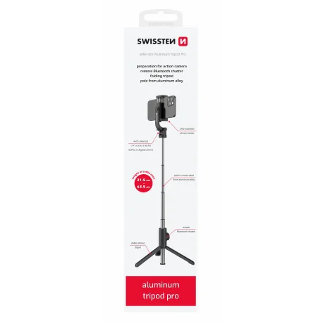 Swissten Bluetooth Selfie Stick Aluminum Tripod Pro