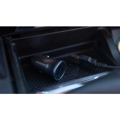 Adaptator Auto Swissten livrare putere usb-c + incarcare rapida 3.0 36w metal argint