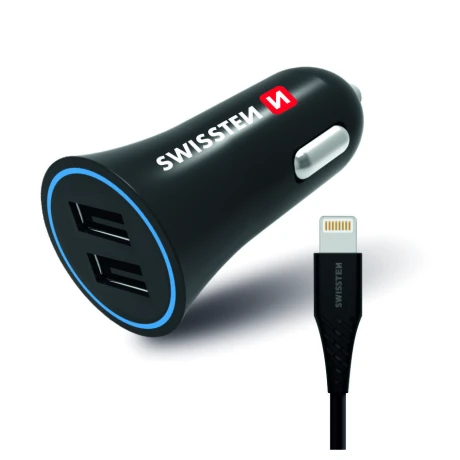Adaptor Swissten CL 2,4A Power 2x USB + Cablu lightning