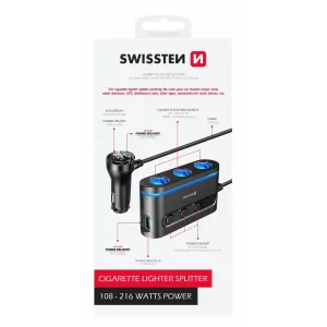 Swissten Adaptor  cu iesire 3x CL, 2x UCB-C PD si 1X USB-A QA 3.0, 108W-216W