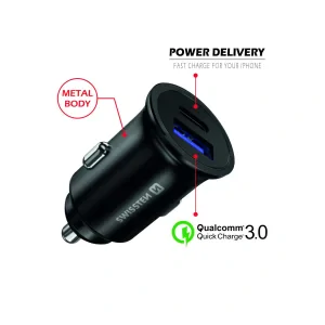 Incarcator Auto Swissten Usb-C +Quick Charge 3.0 36W Negru