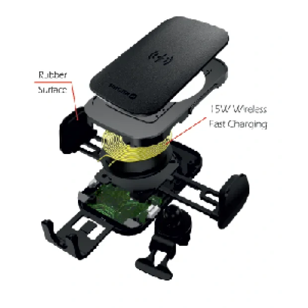 Suport auto inteligent ventilatia masinii cu incarcare wireless 15W Swissten S-GRIP W2-AV5