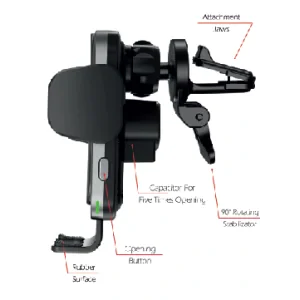 Suport auto inteligent ventilatia masinii cu incarcare wireless 15W Swissten S-GRIP W2-AV5