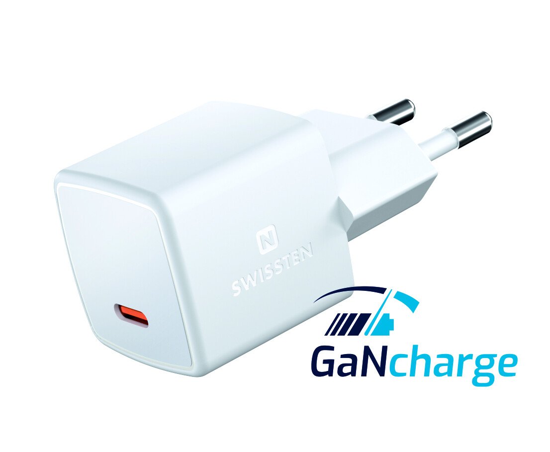 Adaptor Swissten Mini Travel Gan USB-C 25W Power delivery thumb