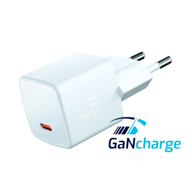 Adaptor Swissten Mini Travel Gan USB-C 25W Power delivery