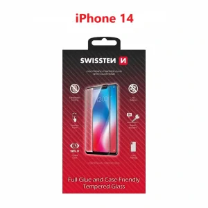 Folie de protectie Swissten  Full Glue, Case friendly pentru iPhone  14 Negru