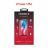 Swissten Glass Full Glue, cadru de culoare, Case friendly Apple iPhone 5/SE Alb