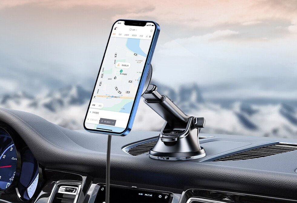 Suport auto magnetic Swissten de bord cu incarcare wireless 15W (compatibil cu Magsafe) thumb