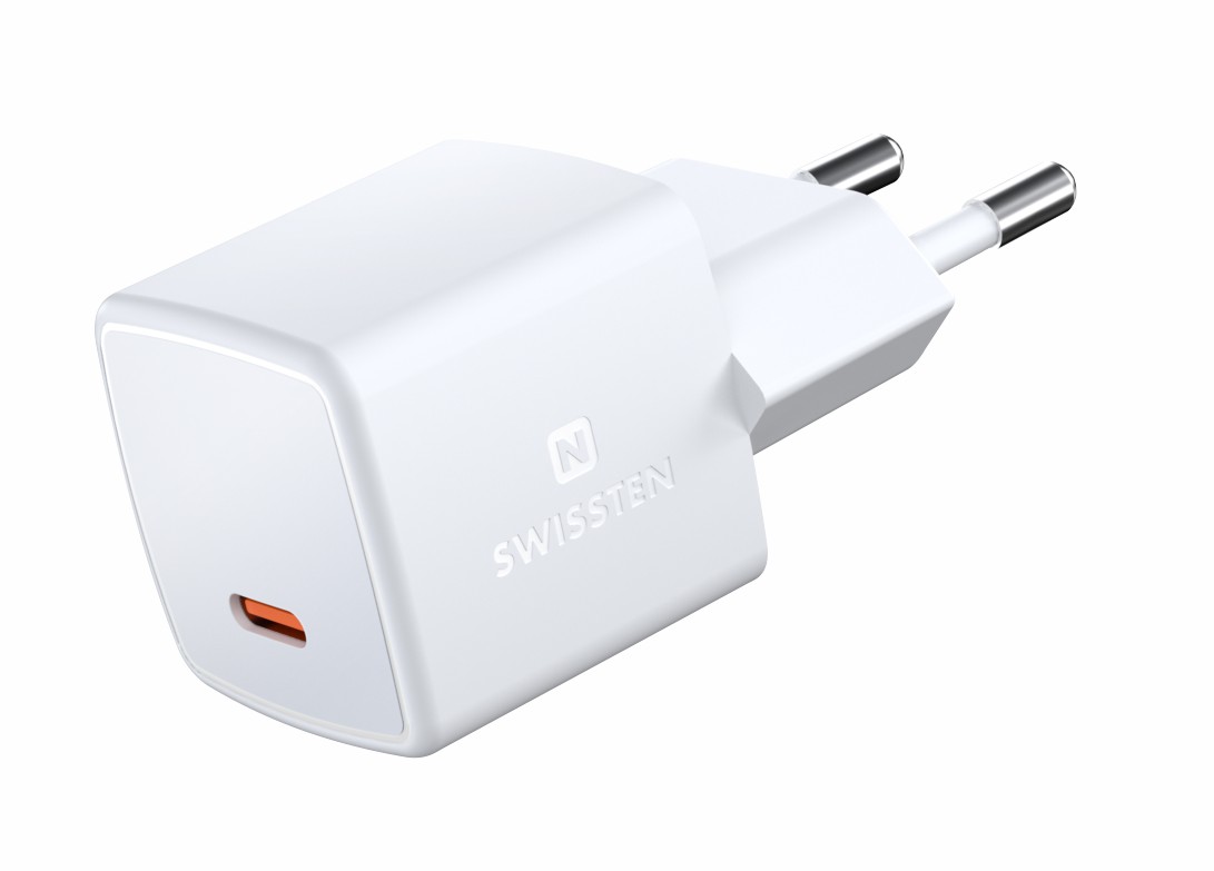 Adaptor Swissten Mini Travel Gan USB-C 33W Power delivery thumb