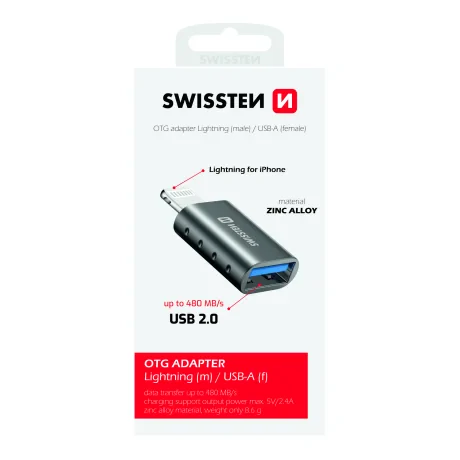 Swissten OTG Adapter Lightning (M)/USB-A (F)