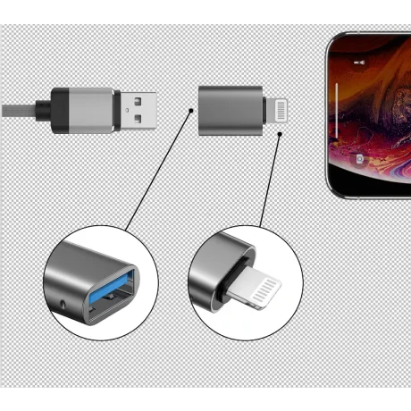 Swissten OTG Adapter Lightning (M)/USB-A (F)