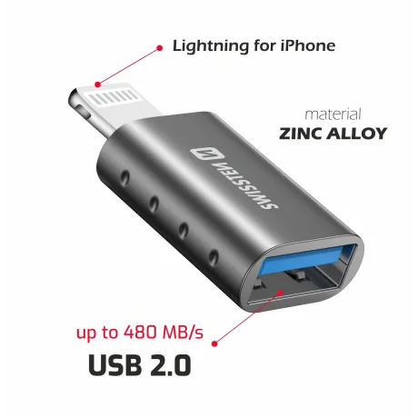 Swissten OTG Adapter Lightning (M)/USB-A (F)