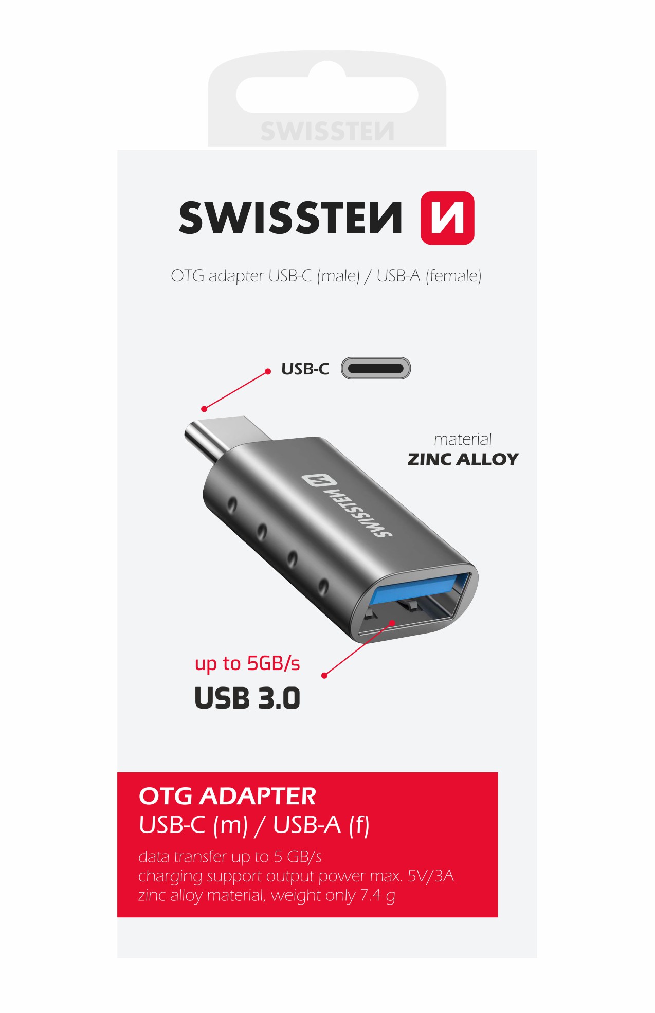 Swissten OTG Adapter USB-C (M)/USB-A (F) thumb