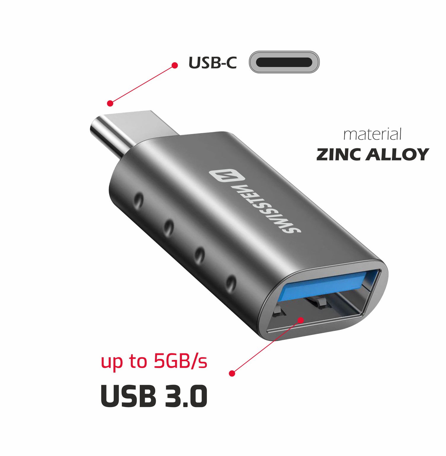Swissten OTG Adapter USB-C (M)/USB-A (F) thumb