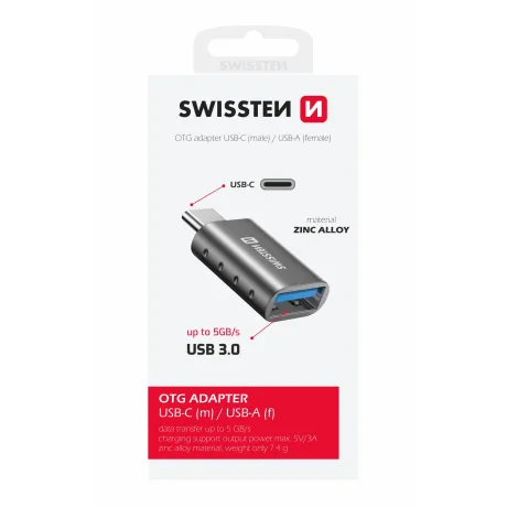 Swissten OTG Adapter USB-C (M)/USB-A (F)