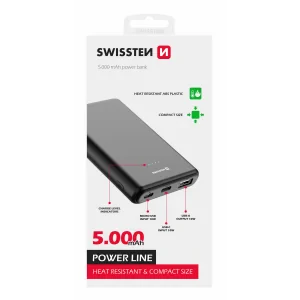 Swissten Power Line Power Bank 5000 mAh 10W Negru