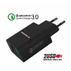 Swissten Travel Adapter 2x USB QC 3.0 + USB, 23W Negru (pachet Eco)
