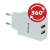 Incarcator Retea Swissten 2xUsb Qc 3.0+Usb, 23W Alb