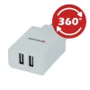 Swissten Travel Adapter Smart IC 2X USB 2.1A Power + Cablu de date USB / Micro USB 1,2 M Alb