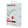 Swissten Travel Adapter Smart IC 2X USB 2.1A Power + Cablu de date USB / Micro USB 1,2 M Alb