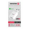 Swissten Travel Adapter Smart IC 2X USB 2.1A Power Alb 