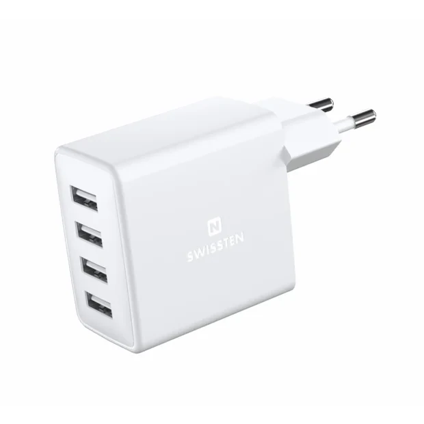 Swissten Travel Adapter 4X USB 4A 20W Alb