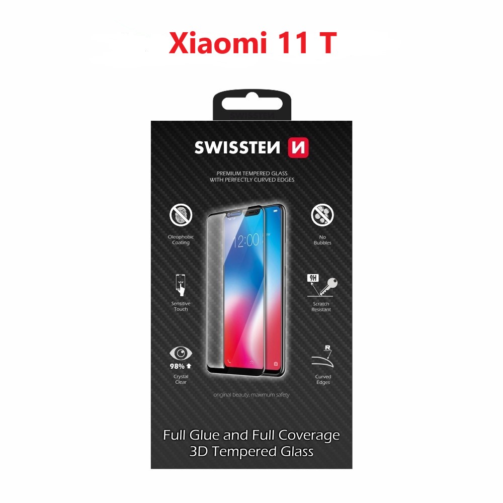 Swissten Glass Ultra Durabil 3d Full Glue Glass Xiaomi 11 T Negru thumb