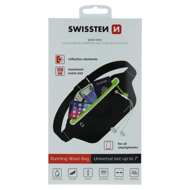 Waist bag swissten Negru