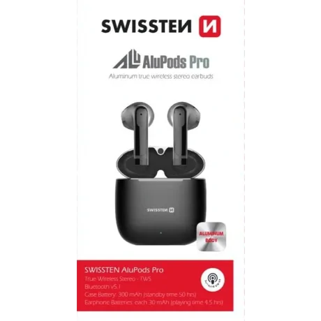 Casti Bluetooth Swissten TWS Alupods Pro Negru