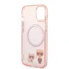 Husa Cover Karl Lagerfeld Magsafe With Ring Karl&amp;Choupette Bodies LOGO pentru iPhone 14 Pink