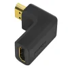ADAPTOR video LOGILINK, HDMI (T) la HDMI (M), conectori auriti, in unghi de 90 grade, rezolutie maxima 4K UHD (3840 x 2160) la 30 Hz, negru, &quot;AH0005&quot; (include TV 0.06 lei)