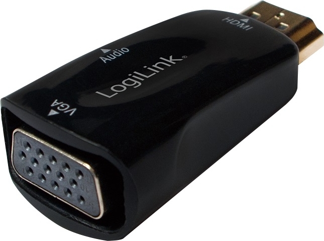 ADAPTOR video LOGILINK, splitter HDMI (T) la VGA (M) + Jack 3.5mm (M), rezolutie maxima Full HD (1920 x 1080) la 30Hz, black, "CV0107" (include TV 0.18lei) thumb